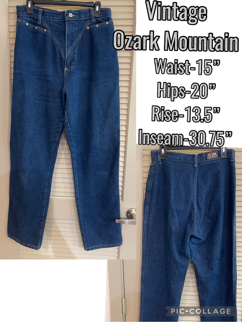 Vintage Ozark Mountain Women’s Straight Jeans in Dark Blue